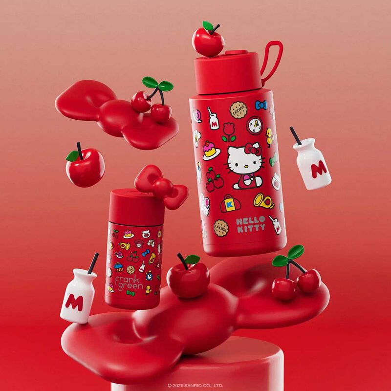 frank green 34oz Ceramic Bottle with Flip Straw Lid Hello Kitty image number 1